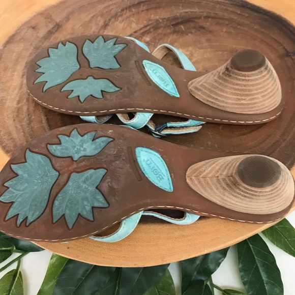 Born Multi Strap Stacked Heel Slides Sandals - Picture 6 of 9